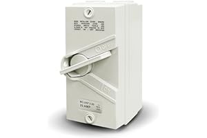 GMURA Enclosed Motor Disconnect Switch 20A 440V AC Disconnect Switch, IP65 Waterproof 3 Phase Disconnect Breaker Box, 3 Pole Heavy Duty Safety Isolation Switch for Generator Boat and Welding