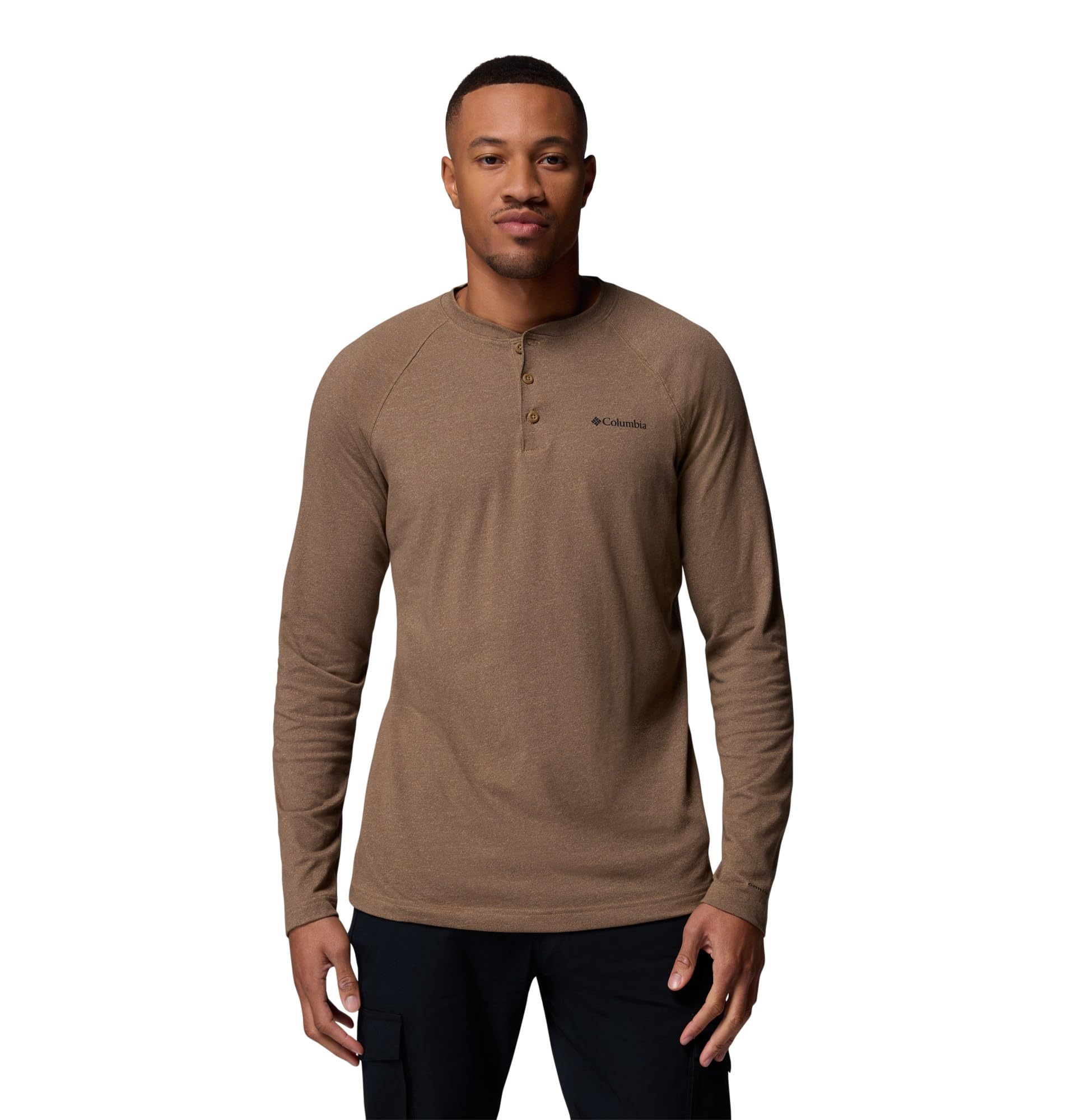 Columbia Mens Thistletown Hills Raglan Henley, Delta Heather, 2X