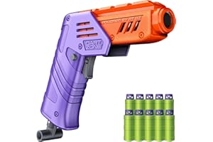 DART ZONE Max Solo Pro Foam Dart Blaster Pistol – 120 FPS Single-Shot Foam Dart Blaster for Adults – Mini Foam Blaster for Ages 14+ with 1 Dart Capacity, Quick Fold Action & 10 Darts – 120 ft Range