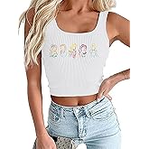 AMWIPE Magical Tank Tops for Women Magic Princess Shirt Magic Kingdom Sleeveless Crop Tops Funny Holiday Graphic Tee