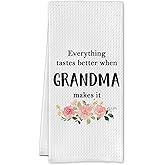 Cilrii Promoted to Grandma Kitchen Towels, Dog Grandma Gifts Dish Tea Towels for Kitchen Decor, Pregnancy Baby Announcement for Grandmother Decorative Hand Towel for Bathroom, 16x24 Inch