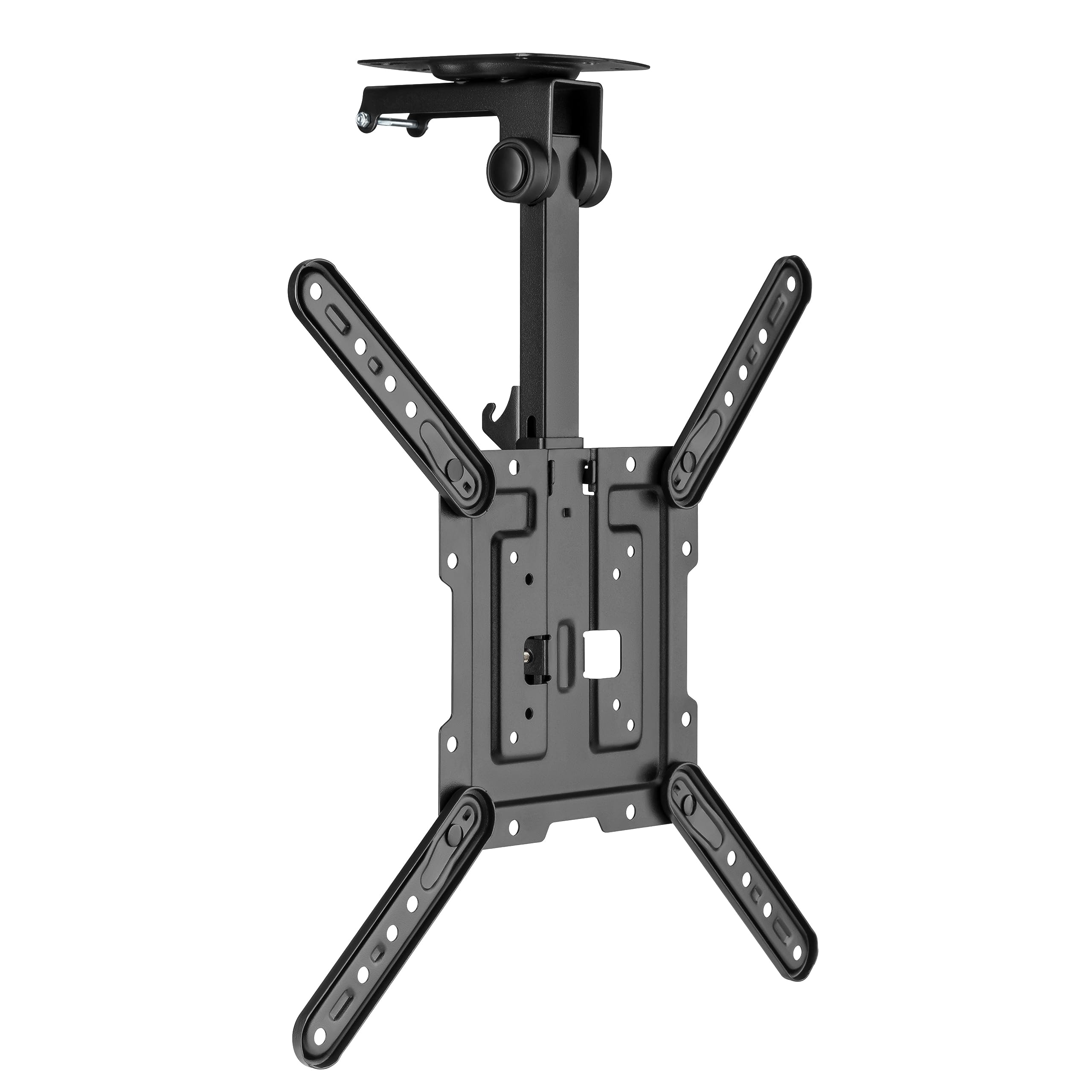 ProperAV Ceiling TV Bracket – Fold Up and Swivel for 23" 24" 28" 32" 37" 40" 42" 43" 46" 50" 55" Televisions, Supports up to 20kg, VESA