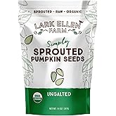 Lark Ellen Farm Sprouted Organic Pumpkin Seeds – Raw, Unsalted, Air-Dried Pepitas for Snacking, Salads, Trail Mix – USDA Orga
