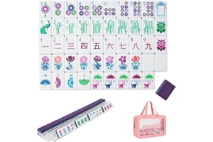 4 Layer Mahjong Tiles, 2026 NEW 160 Acrylic American 4 Layer Mahjong Tile Set with Clear Engraving with Exquisite Carrying Ba