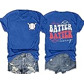 Baseball Game Day Shirt Women Funny Baseball Mom Hey Batter Batter Swing T-Shirt Tee Sports Casual Short Sleeve Tops