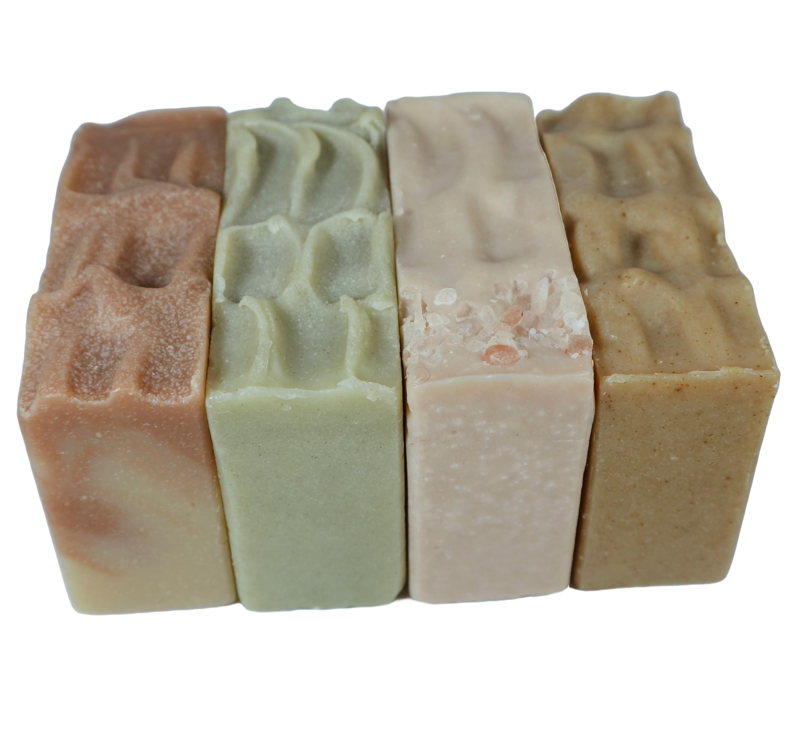 Handmade Scented Soap, Sea Moss and Clay, Himalayan Salt, Aloe Vera Peppermint, Tea Tree Turmeric & Rosemary Cleaning Bar for Men and Women 4 Pack (455g)