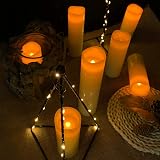 HANZIM LED Candles Flameless Ivory Pillars with 10 Key Remote 24h Timer view 4