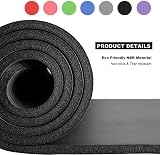 Sparta NBR Yoga Mat 10mm Extra Thick Non-Slip Large with Carry Strap Black view 5