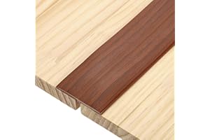 uxcell T-Molding Transition Strips, 3.28 ft x 1.97" (L x W) PVC Floor Flat Divider Strip Self Adhesive Vinyl Flooring Edging Trim for Joining Floor Gaps Doorways, Walnut
