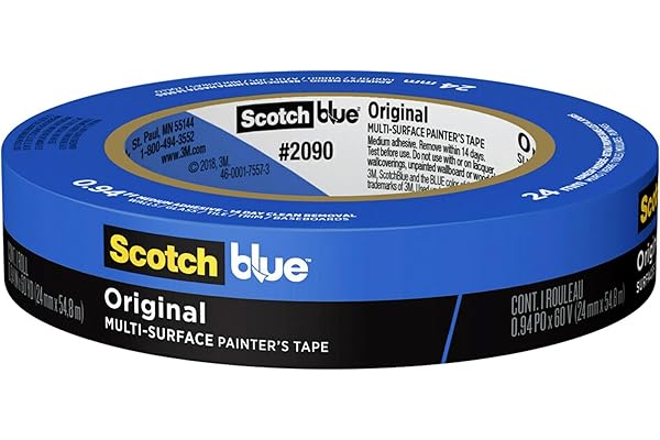 ScotchBlue Original Multi-Surface Painter's Tape, 0.94 Inches x 60 Yards, 1 Roll, Blue, Paint Tape Protects Surfaces and Removes Easily, Multi-Surface Painting Tape for Indoor and Outdoor Use