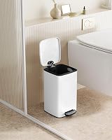 SONGMICS 8 L Kitchen Bin Steel Pedal with Inner Bucket Soft Close Cloud White view 2
