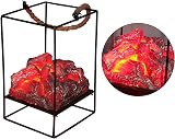 Keenso Bonfire Lamp Decor Iron Fireplace Light Safe Wide Application Room Type B view 2