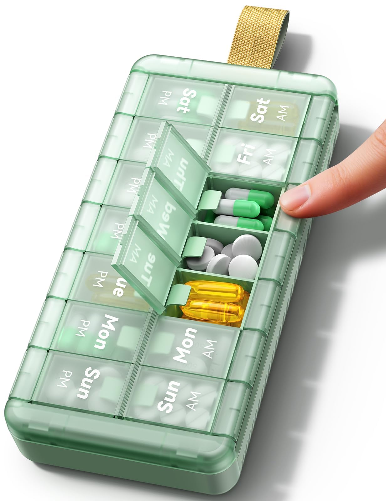 AM PM Weekly Pill Organizer 2 Times a Day, Large Pill Box 7 Day with ...