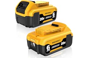 2-Pack 20V 6.0Ah High Capacity Replacement Battery Pack Compatible with Dewalt 20V Max DCB200 DCB203 DCB204 DCB206 DCB209 Cor