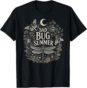 Sad Bug Summer Vintage Goth Insect Last of The Bugs T-Shirt
