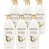 Jergens Shea Butter Hand and Body Lotion, Deep Conditioning Moisturizer, 3X More Radiant Skin, with Pure Shea Butter, Dermatologist Tested, 26.5 oz, 6 Pack