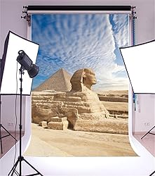 AOFOTO 7x10ft Pyramid Sphinx Backdrop Ancient