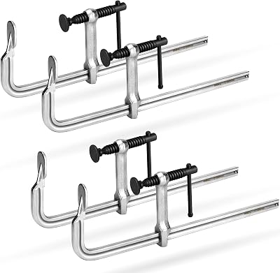 Shall 4-Pack 12" Bar Clamps Set Drop Forged Steel F Clamps 450Lbs Woodworking