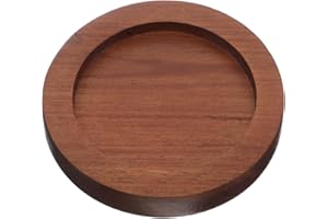 Balacoo Wooden Acacia Wood Round Base Pepper Mill Rest and Salt Grinder Stand Condiment Organizer for Homes