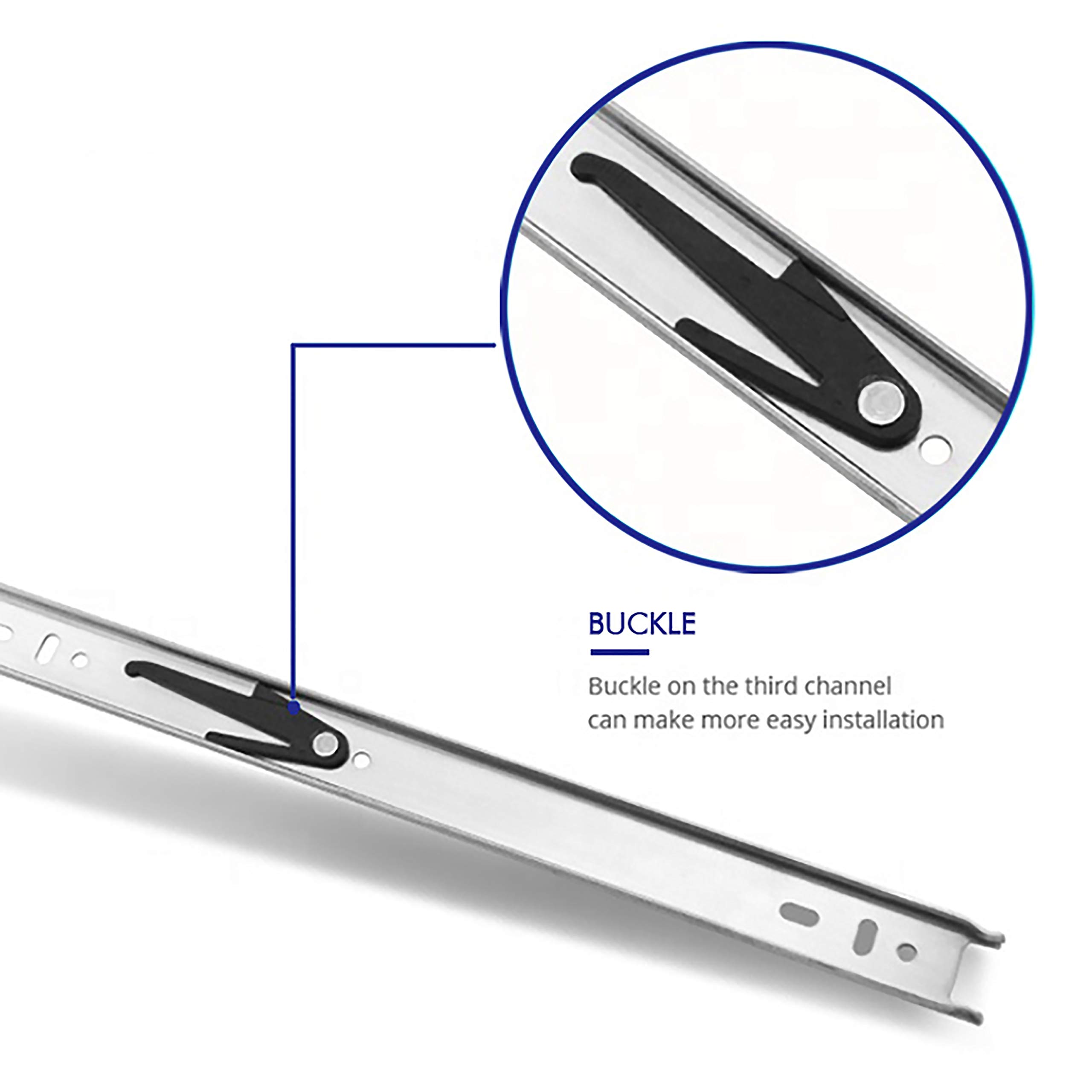 6 Pairs of 24 Inch Hardware 3-Section Full Extension Ball Bearing Side Mount Drawer Slides,100 LB Capacity Drawer Slide