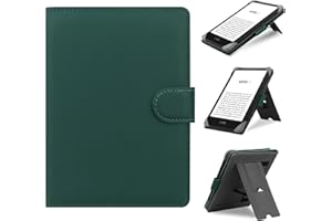 HoYiXi Universal Case Compatible with 6”-6.8” Kobo/Pocketbook/Tolino/Sony E-Book eReader Kindle Paperwhite/Kobo Clara HD/Kobo Clara 2E Leather Stand Cover for 6-6.8'' E-Book eReader,Green