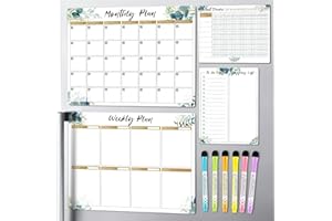 KYONANO 2026 Magnetic Dry Erase Monthly Calendar for Refrigerator-4 Pack Dry Erase Whiteboard for Fridge-Monthly Weekly Plann