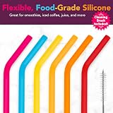 Joie Rainbow Silicone Straws Reusable 6 Pieces with Cleaning Brush view 3