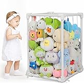 JAWNLITY Stuffed Animal Storage Zoo Holder, PVC Stuffy Toy Organizer, 180L Vertical Plush Organizer, Stuffed Animals Cage for Nursery and Playroom