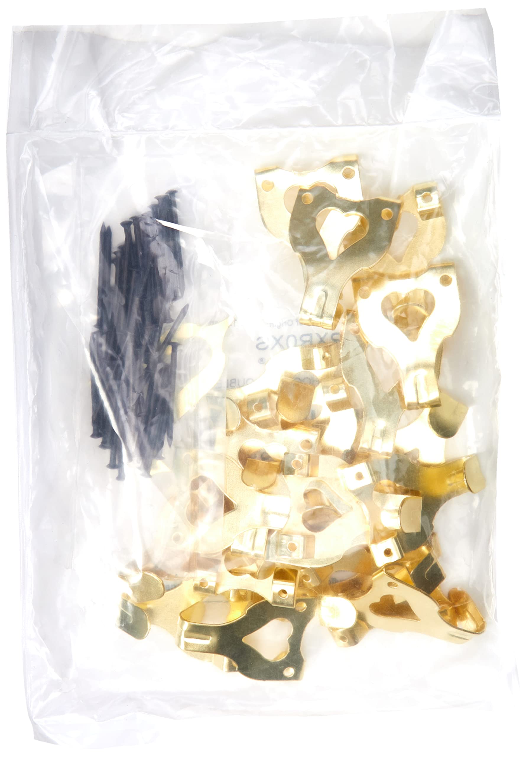 Merriway® BH00084 (25 Pcs) Double EB Brass Plated Large Number 3 Picture Mirror Hanging Hook and Pins - Pack of 25 Pieces