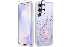 GVIEWIN for Samsung Galaxy S25 FE Case, with Screen & Camera Lens Protector, [Military-Grade Protection][Non Yellowing] Clear