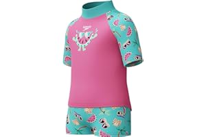 Speedo Baby-Girls Swimsuit Infant to Big Kid UPF 50+ Learn to SwimOne Piece Swimsuit