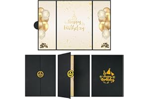 LDFDRT Happy Birthday Party Decorations Black Gold Big Birthday Card Guest Book Signature Book Guestbook Great Birthday Gifts Signing Card Board Party Supplies