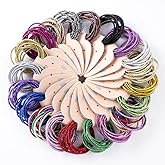 LOVEF 200pcs Glitter Multi-Color Hair Elastics Hair Ties No Crease Ponytail Holders No Metal 5mm Hair Band Ties for Girls Lad
