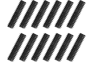 uxcell 12Pcs Fully All Threaded Rod, 1/4" Thread 20 Pitch 1" Length Carbon Steel Long Threaded Screw Threads Black Zinc Fully Studding Rod Bar for Furniture Garden Mounting Assembly