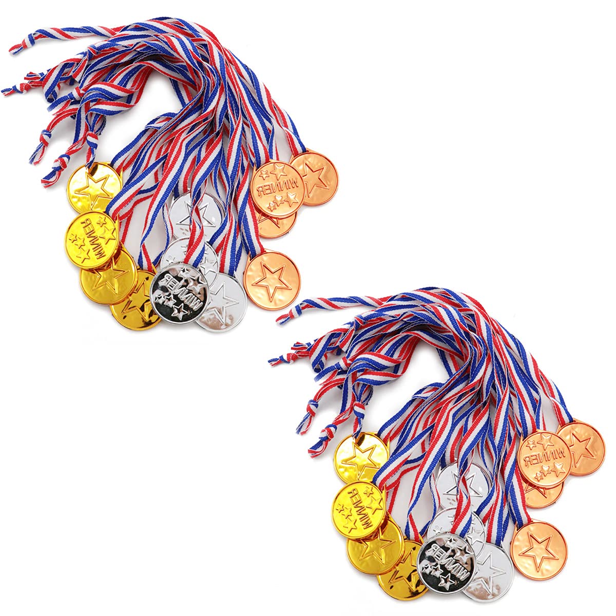 4 Medaglie Oro Con Nastro Per Gare E Competizioni Sportive – Premio Per Squadre E Tornei
