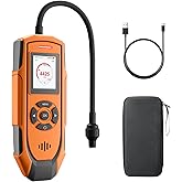 TopTes PT-990 Rechargeable Gas Leak Detector with 11 inch Probe, Detection Range 0-10000 ppm, Data Logging & 3 Types Alarm, Natural Gas Detector for Propane, Methane for Industrial & Home - Orange
