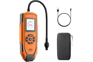 TopTes PT-990 Rechargeable Gas Leak Detector with 11 inch Probe, Detection Range 0-10000 ppm, Data Logging & 3 Types Alarm, N
