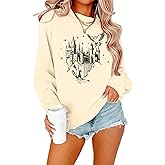 Magical Sweatshirts for Women Cute Book Graphic Pullover Tops Wizard Magical Costume Clothes
