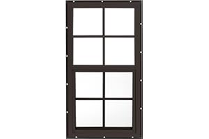 APPLE OUTDOOR SUPPLY Shed Windows 14x27 (1-Pack) | Sliding Windows with Tempered Glass & Screens | Flush Mount, Brown Aluminum Frames for Sheds, Chicken Coops & Playhouses