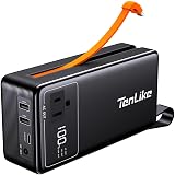 Portable Power Station with AC Outlet Power Bank for Camping Essentials Small Electric Mini Generator Large Lithium Battery Plug in Output 60W Type-C Laptop Home Backup Outdoor Emergency 99.9Wh, Black