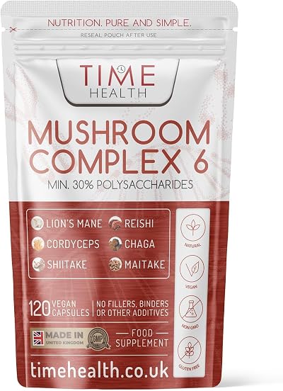 Time Health Mushroom Complex 6 | 120 Capsules | Vegan | UK Made