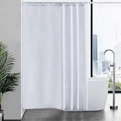 Furlinic Shower Curtain 72x78in White Mould Proof Waterproof Polyester