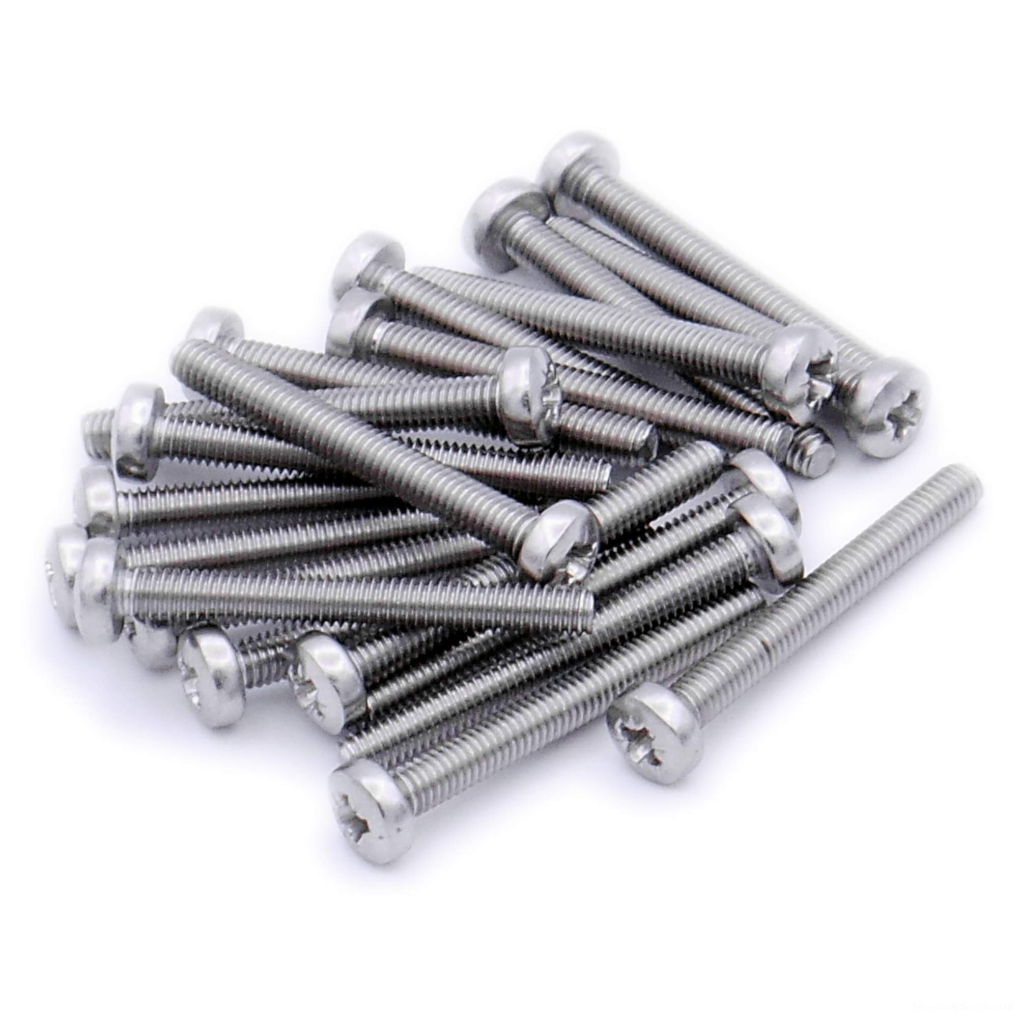 M4 (4mm x 14mm) Pozi Pan Machine Screw (Bolt) - Stainless Steel (A2) (Pack of 20)