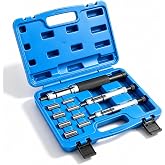 Gickbusus 11PCS Universal Clutch Alignment Tool Kit for Disc Alignment | Fits Pilot Holes 0.47"-0.79", 3 Spindles + 8 Adapters, 45# Hardened Steel, Chrome-Plated