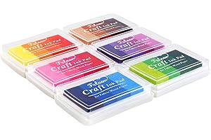 Fstaor Rainbow Finger Washable Ink Pads for Kids, Craft Stamps Pads for Stamps, Paper, Wood Fabric - 24 Colors (6 Pack-Rainbow)
