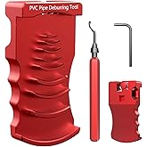 9-in-1 PVC Pipe Deburring Tool, Adjustable Chamfer Tool 0.5"&ndash;4", PVC Pipe Reamer, Plastic Pipe Deburr Tool for PVC CPVC ABS PP PE, Plumbing Chamfer Reamer Tool Set (Red)