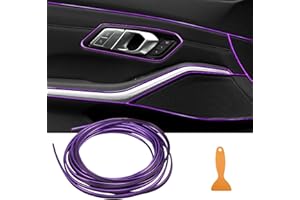 TOMALL Car Interior Moulding Strip Car Decorative Filler Insert Strips 5M(16ft) Flexible Electroplating Decoration Styling Dashboard Accessories with Installing Tool (Purple)