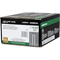 Metabo HPT 16 Gauge Galvanized Standard Crown Staples for N5008AC2, 7/16-Inch x 1-3/4-Inch, 10000 Count (11205HHPT)