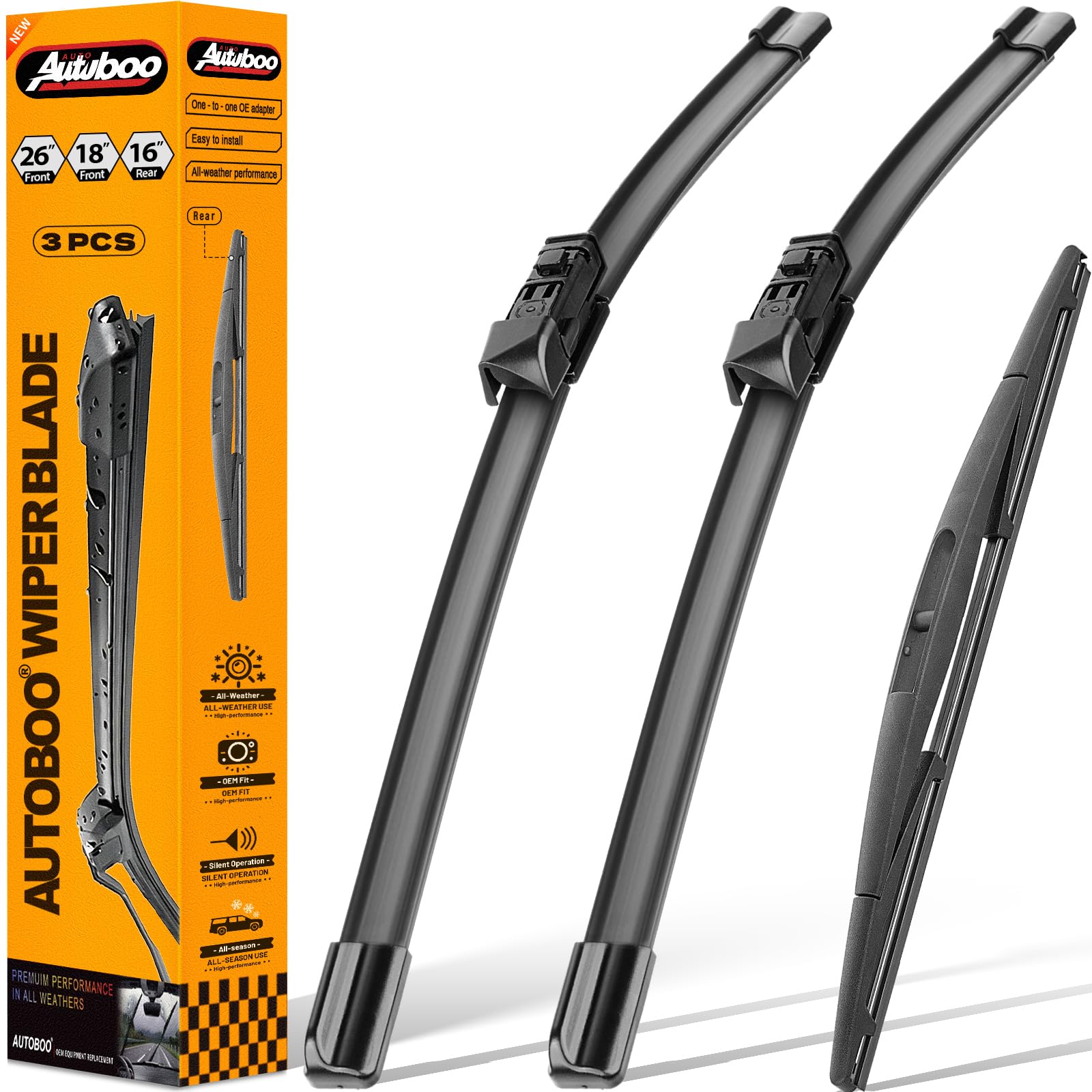 Photo 1 of 3 Wipers Replacement for Subaru Outback Windshield Wiper Blades with Rear 2025 2024 2023 2022 2021 2020 26"+18"+16inch