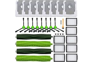 BVHONWE Replacement Parts Accessories Compatible for iRobot Roomba i3 i3+ i7 i7+ i4 i6 i6+i8 i8+/Plus E5 E6 E7 J7 I E &J Series Vacuum Cleaner 2 Set of Roller Brush & 8 Roomba bags & 8 Filters & 8 Side Brush